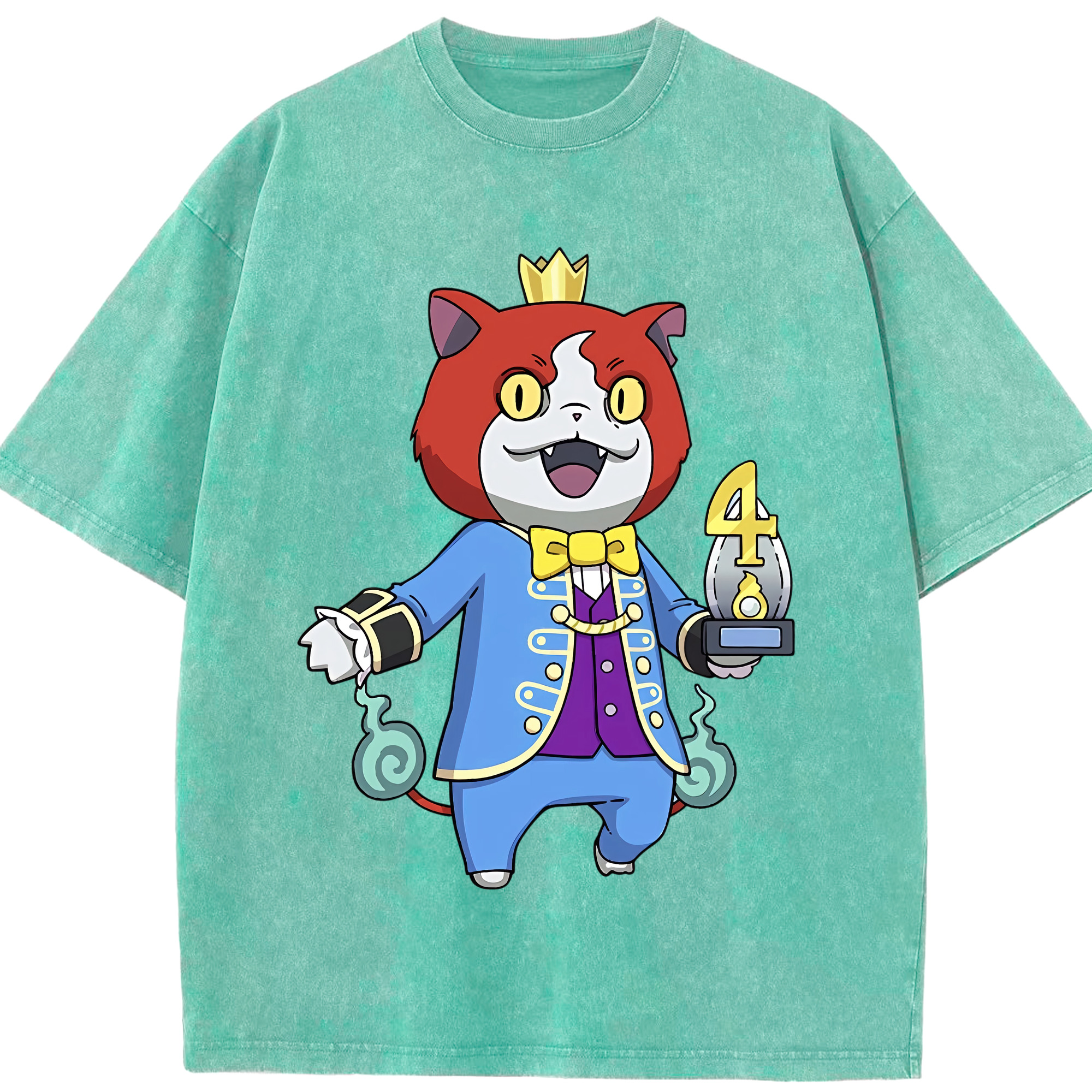 （画像用） 妖怪ウォッチ Yo-kai Watch 綿100% ヴィンテージ風 半袖Tシャツ（フロントプリント）
